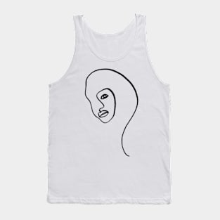 Abstract women face line art Tank Top